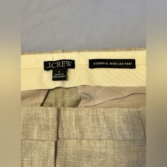 J.Crew NWOT SZ 6 100% NATURAL LINEN Wide-leg Essential Pant 100% linen - Picture 13 of 15